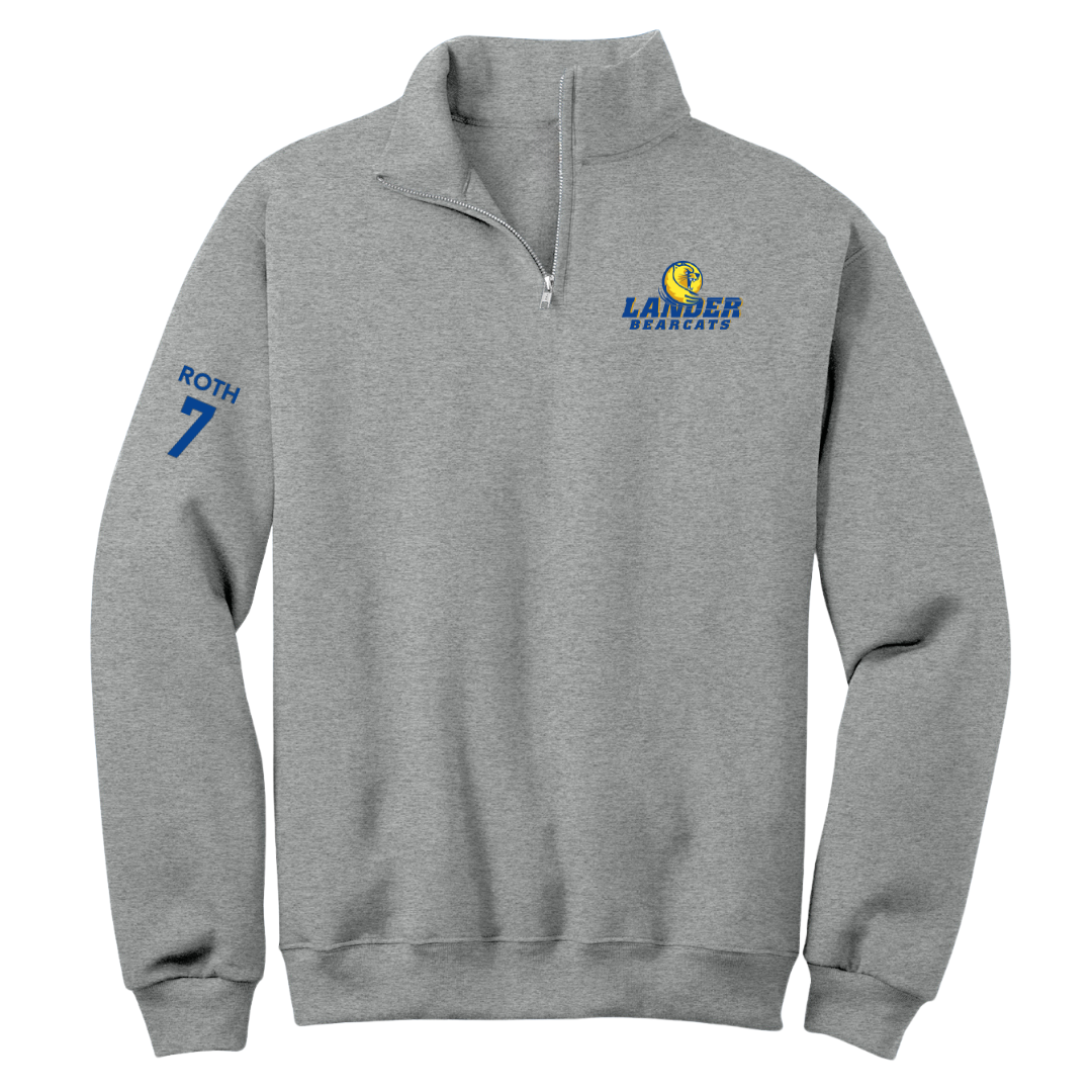 Lander University Baseball Sport Gray Quarter-Zip - #7 Trent Roth