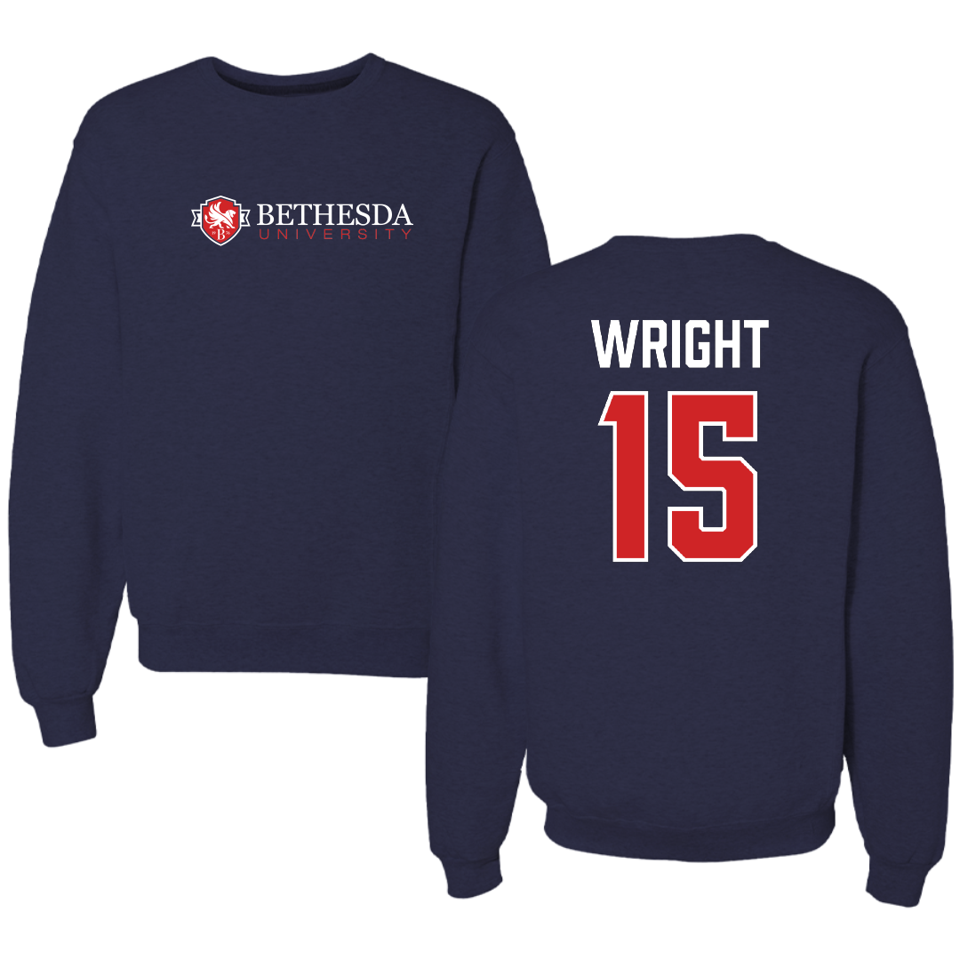 Bethesda University Basketball (M) Navy Crewneck - #15 Andre Wright