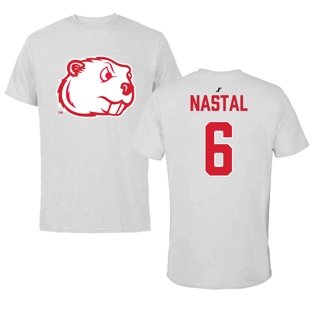 Minot State University Football Light Gray Performance Tee - #6 Zeth Nastal