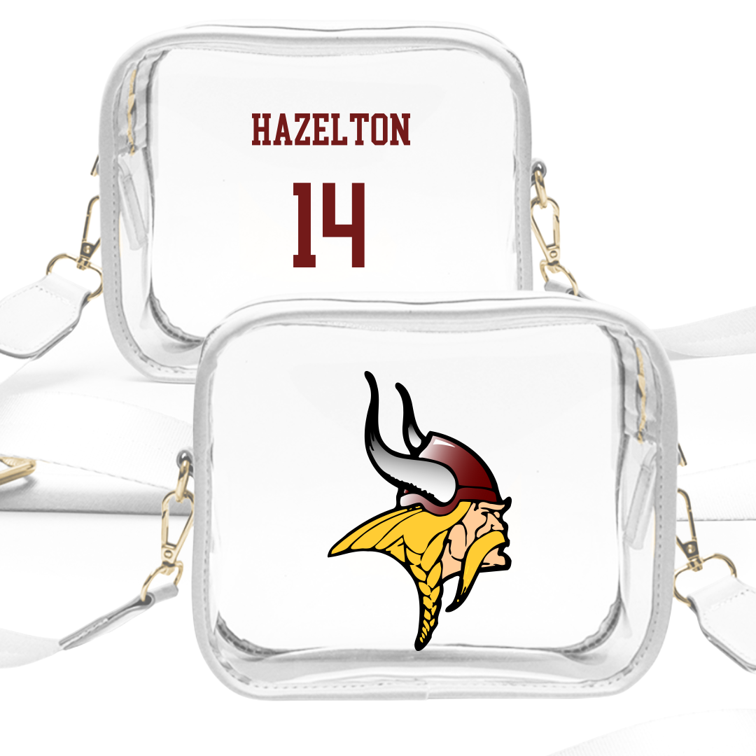 Valley City State University Softball White Clear Stadium Bag - #14 Maddy Hazelton