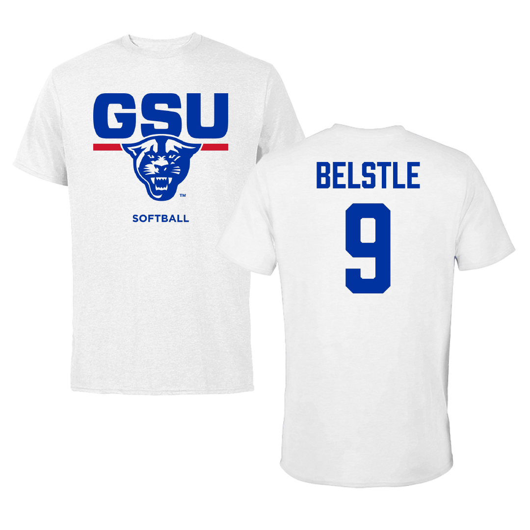 Georgia State University Softball White Tee - #9 Brynn Belstle