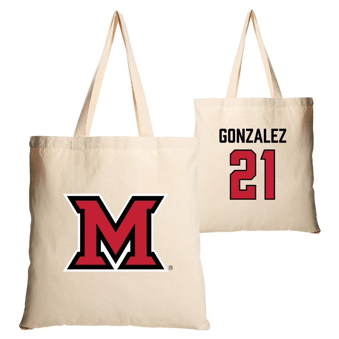 Miami University (Ohio) Baseball Tan Canvas Tote Bag - #21 Ignacio Gonzalez