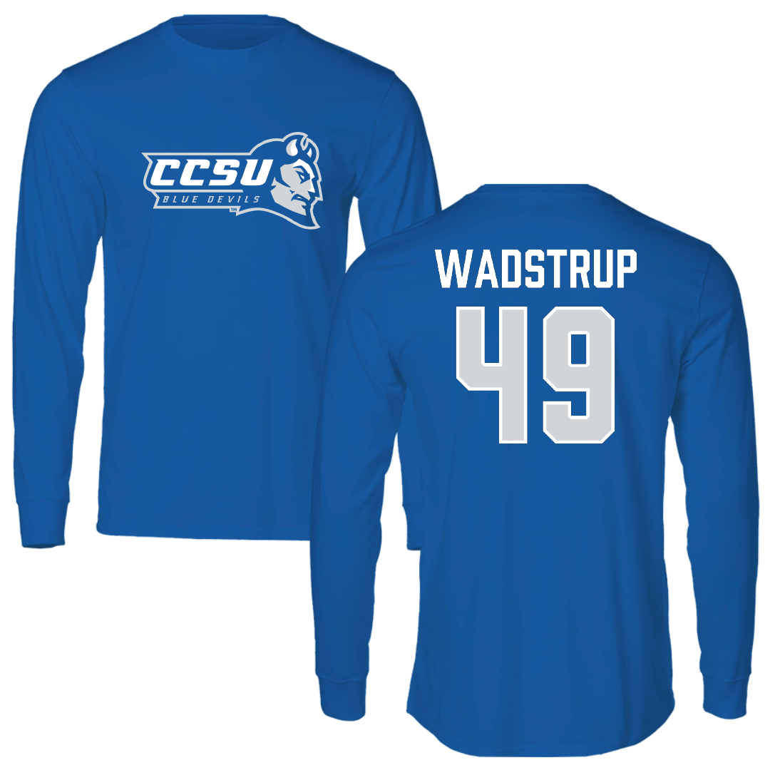 Central Connecticut State University Baseball Blue Devils Long Sleeve - #49 Luke Wadstrup