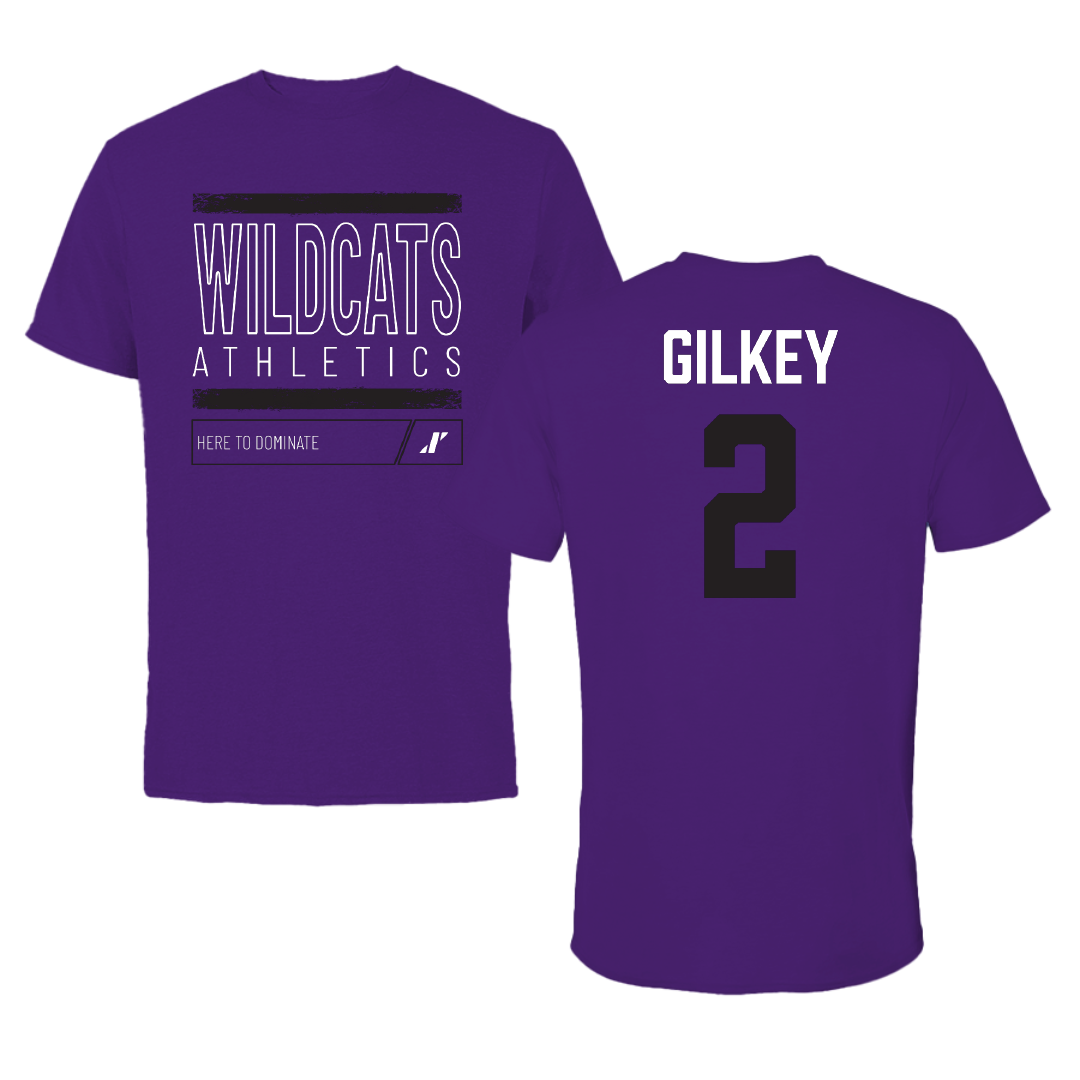 Weber State University Football Purple Dominate Tee - #2 Jackson Gilkey