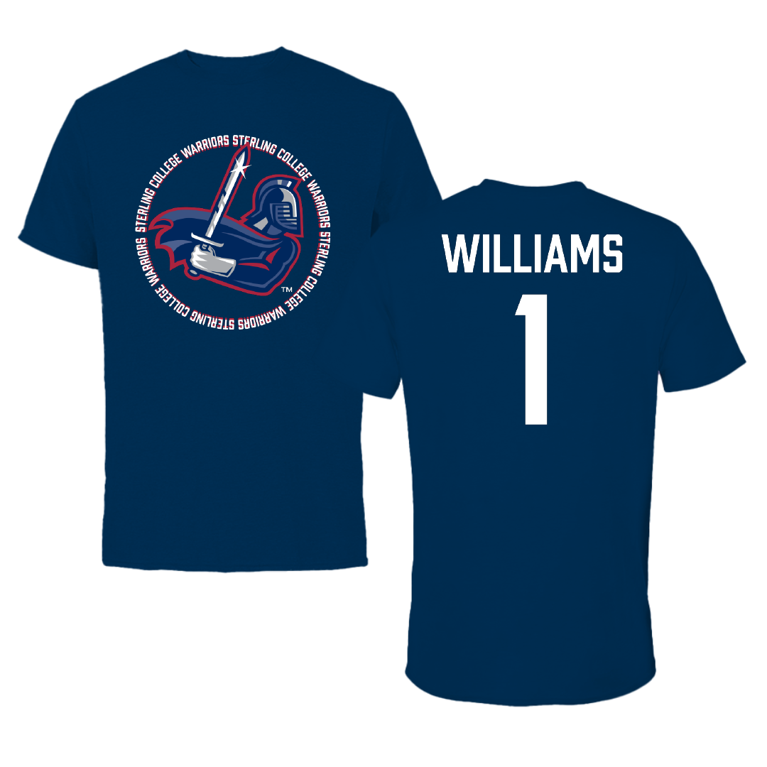 Sterling College Football Navy General Performance Tee - #1 Bobby Williams