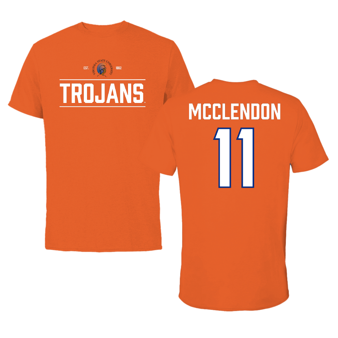 Virginia State University Lacrosse (M) Orange General Tee - #11 Moses Mcclendon