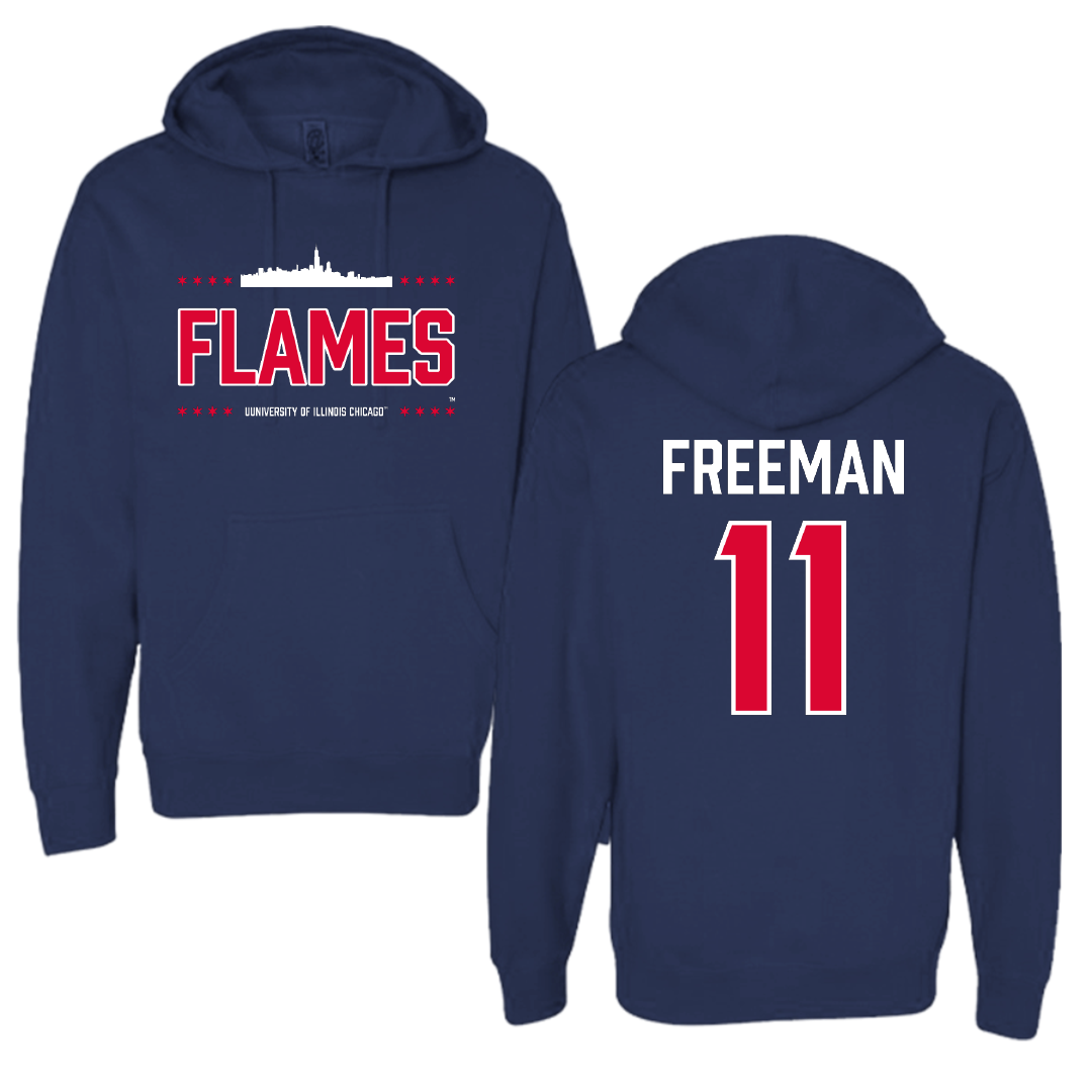 UIC Basketball Navy General Hoodie - #11 Arin Freeman