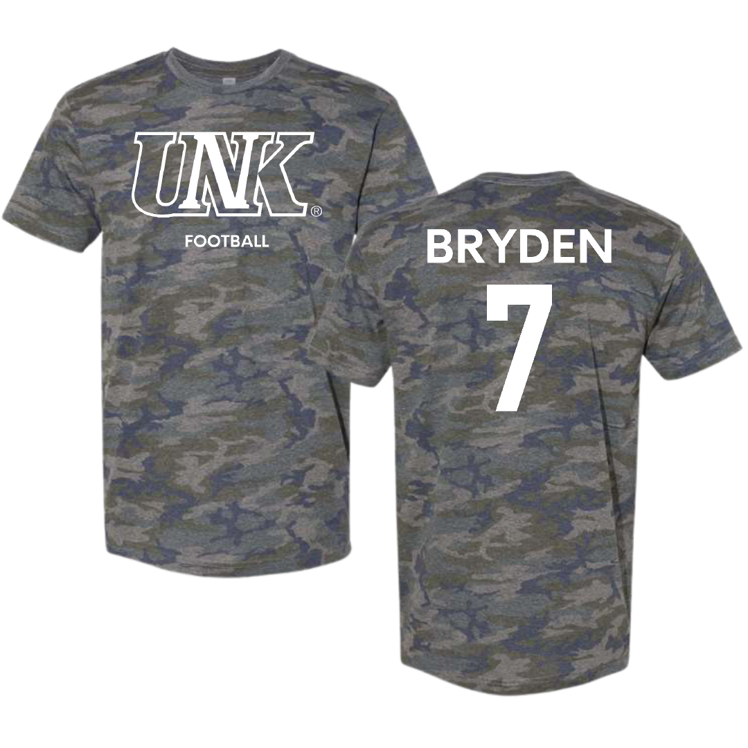 University of Nebraska at Kearney Football Vintage Camo Tee - #7 Daron Bryden