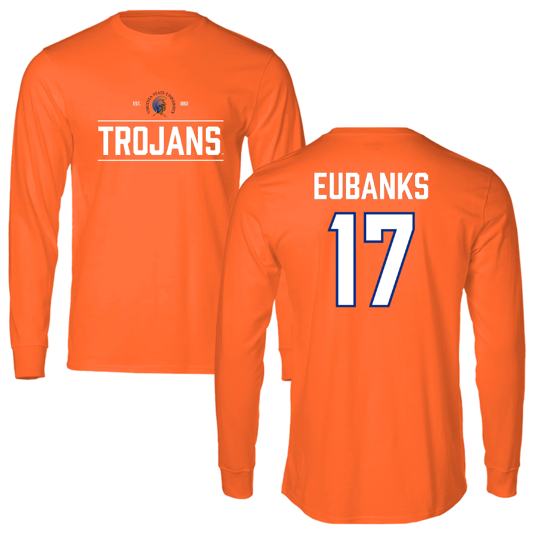 Virginia State University Volleyball (W) Orange General Performance Long Sleeve - #17 Helena Eubanks