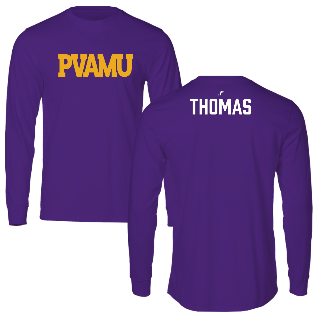 Prairie View A&M University TF and XC Purple Performance Long Sleeve - Justyce Thomas