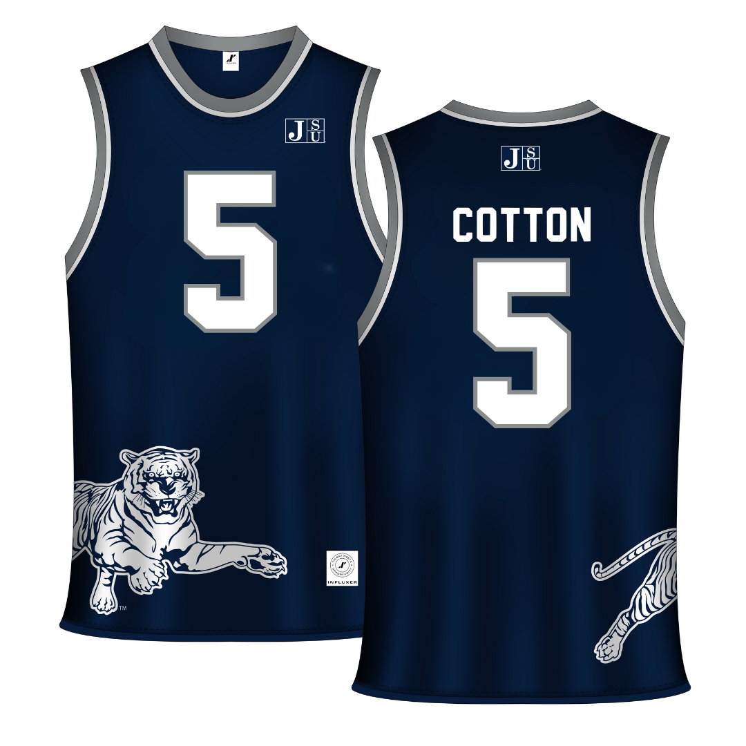 Jackson State University Navy Basketball Jersey - #5 Jaileyah Cotton