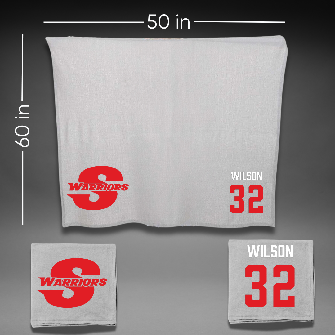 Stanislaus State Baseball Gray Blanket - #32 Chase Wilson