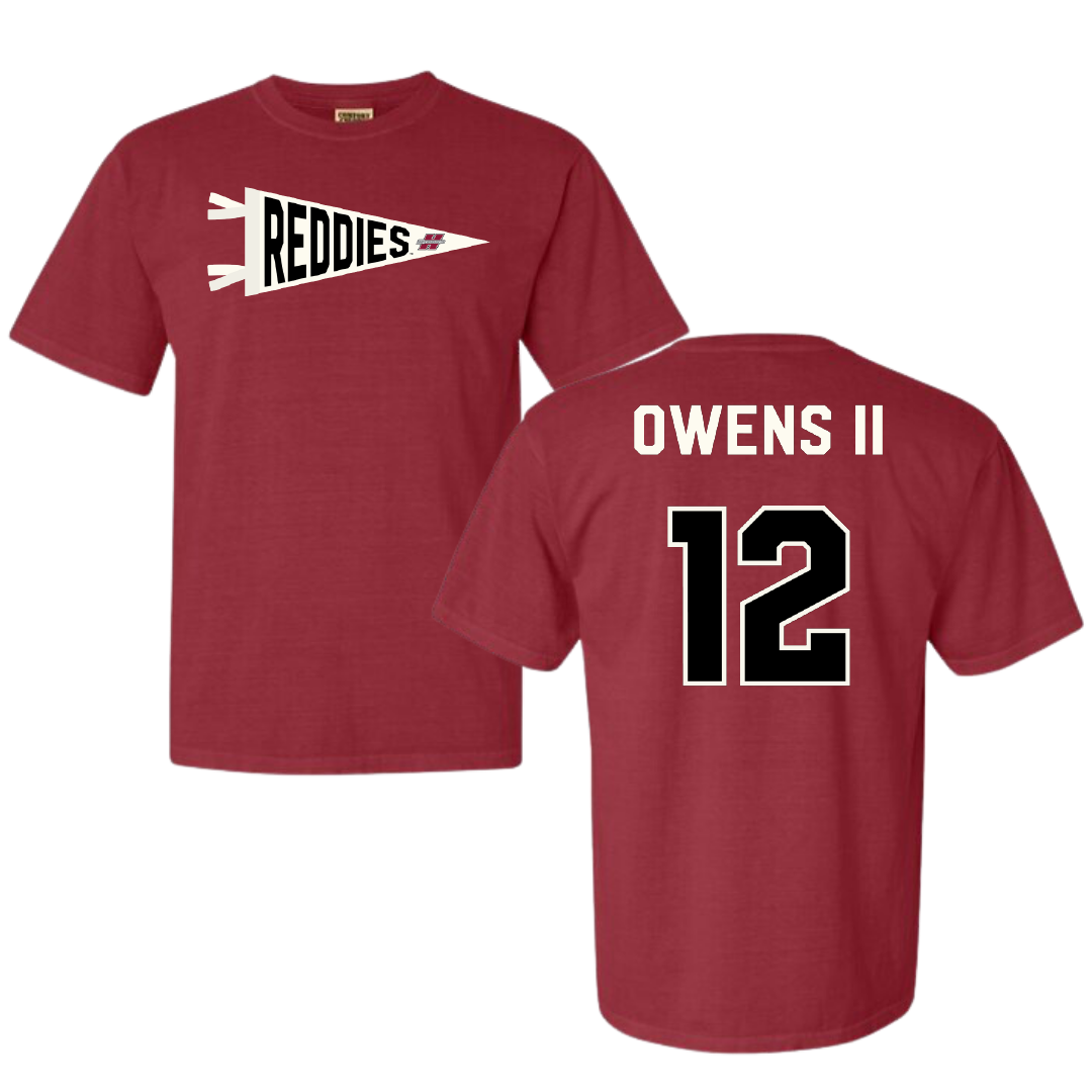 Henderson State University Football Crimson Pennant Comfort Colors Tee - #12 Kirby Owens II