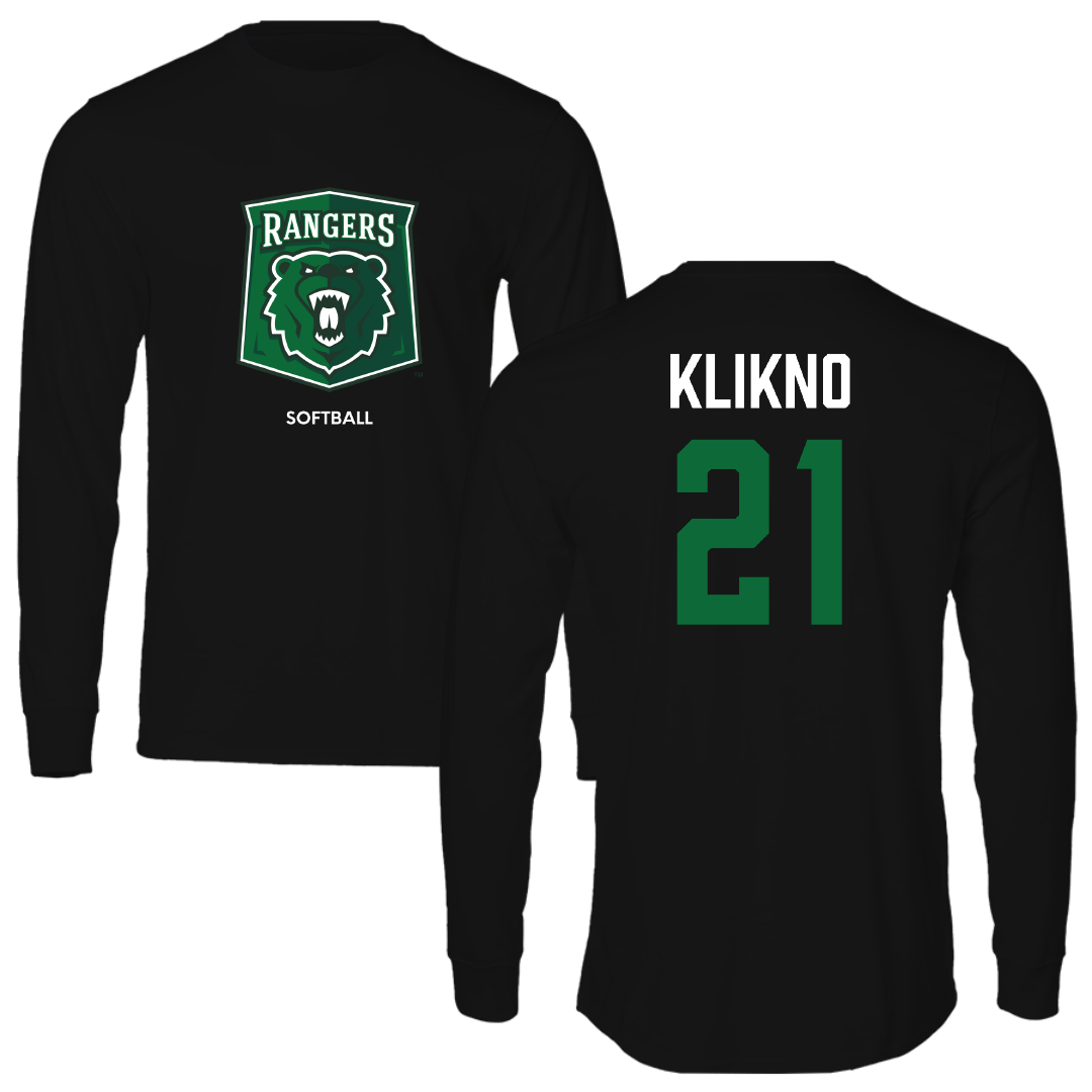 University of Wisconsin-Parkside Softball Black Performance Long Sleeve - #21 Peyton Klikno