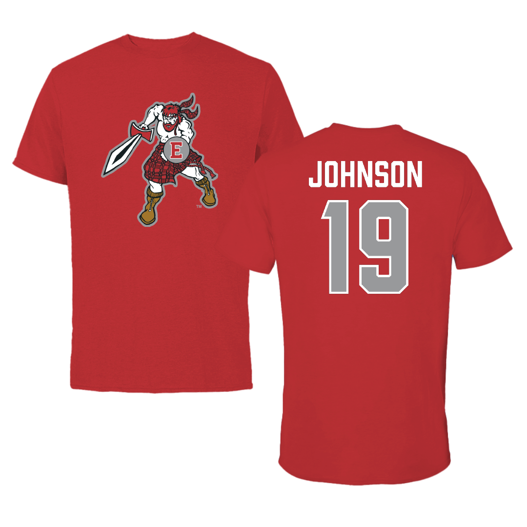 PennWest Edinboro Soccer (W) Red Performance Tee - #19 Margaret Johnson