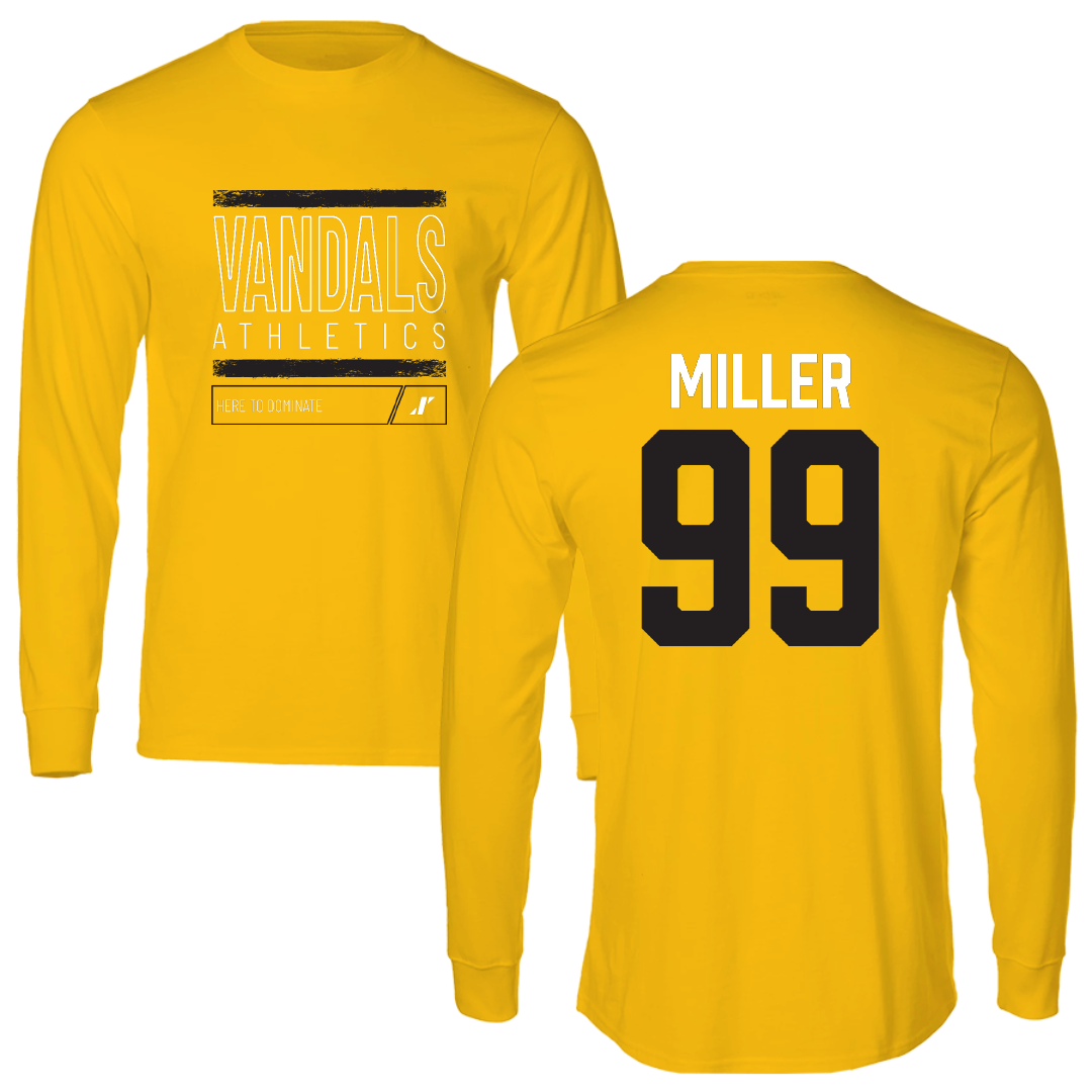 University of Idaho Football Gold Dominate Performance Long Sleeve - #99 Trevor Miller