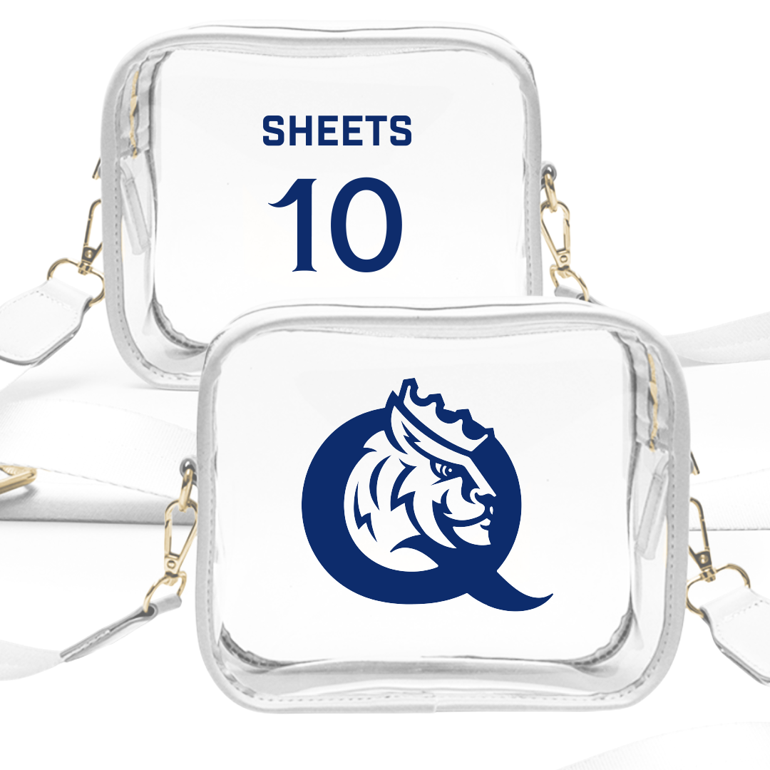 Queens University of Charlotte Baseball White Clear Stadium Bag - #10 Luke Sheets