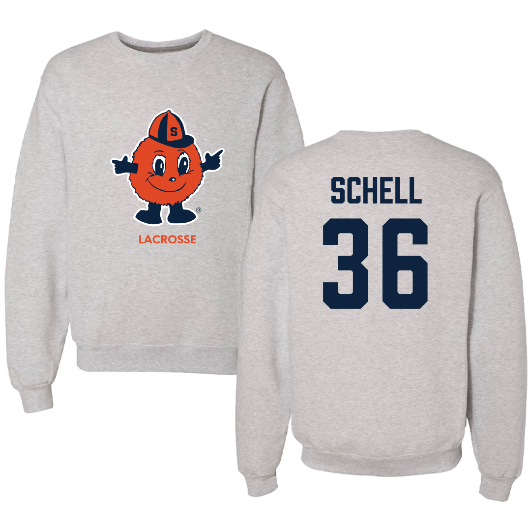 Syracuse University Lacrosse (M) Light Gray Crewneck - #36 Jack Schell