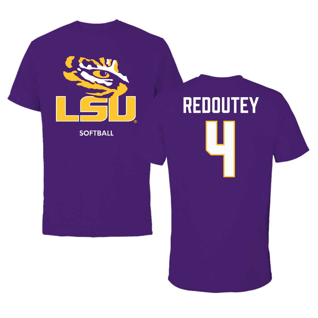 Louisiana State University Softball Purple Performance Tee - #4 McKenzie Redoutey