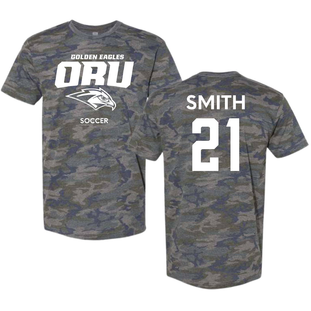 Oral Roberts University Soccer (M) Vintage Camo Tee - #21 Daniel Smith