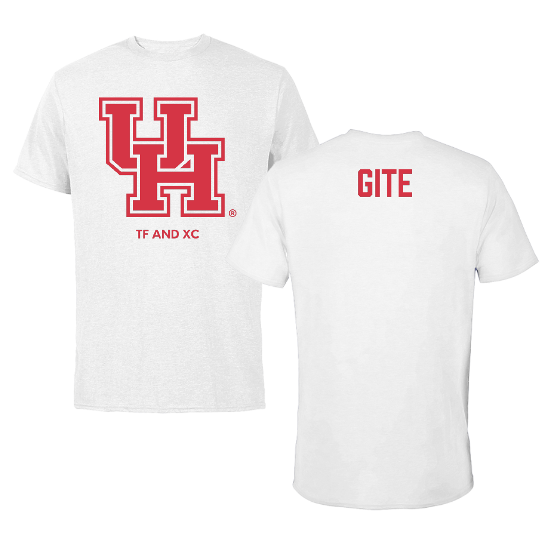 University of Houston TF and XC White Performance Tee - McCarley Gite
