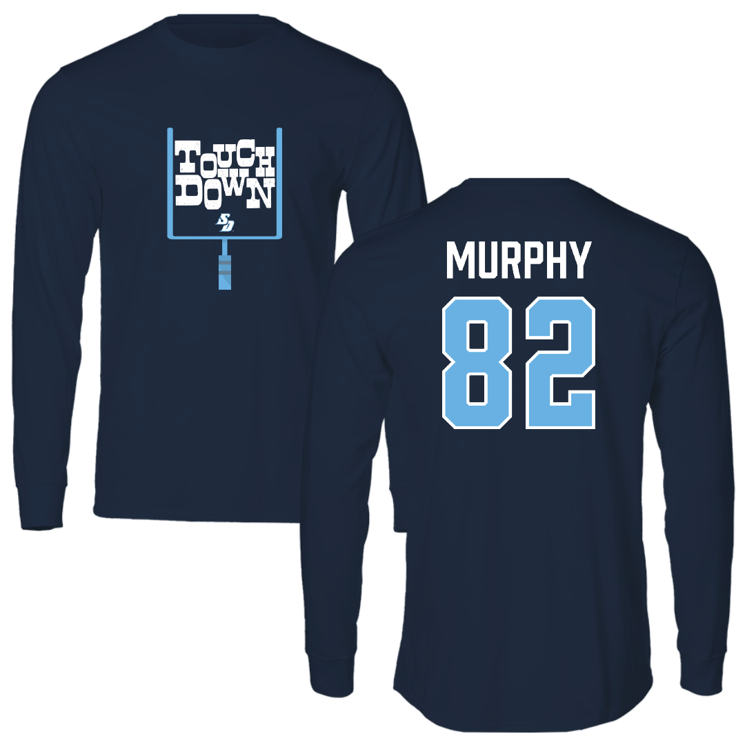 University of San Diego Football Navy Touchdown Long Sleeve - #82 Kollen Murphy