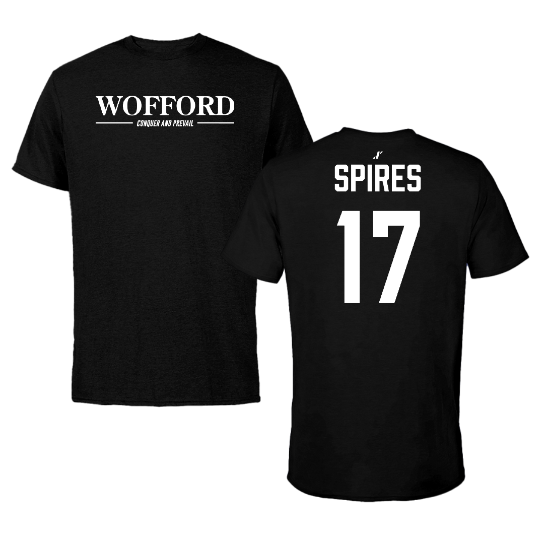 Wofford College Soccer Black General Performance Tee - #17 Franklin Spires