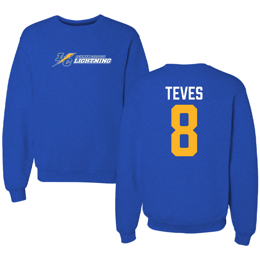 Lehman College Volleyball Blue Lightning Crewneck - #8 Joseph Teves