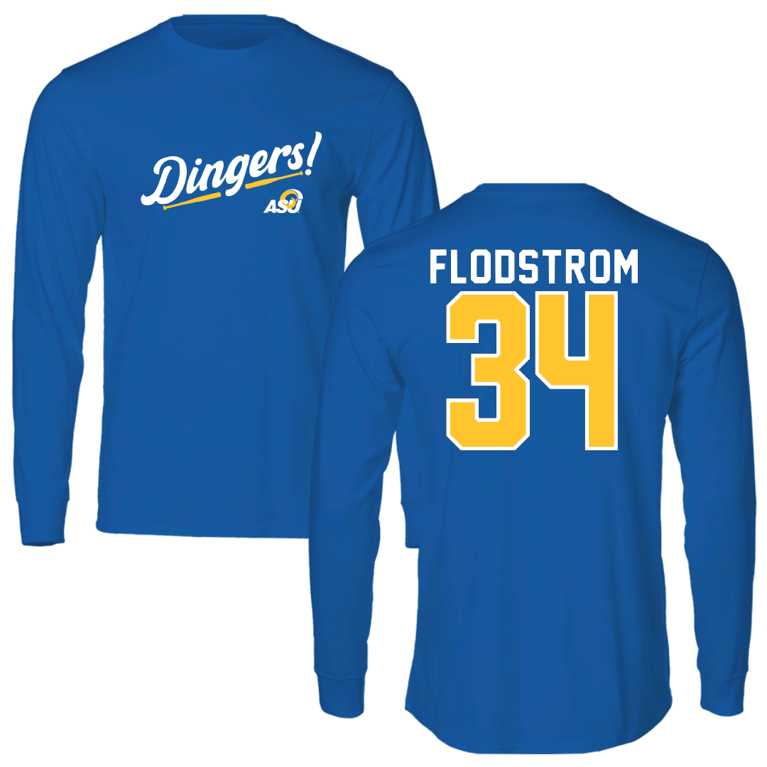 Angelo State University Baseball Blue Dingers Performance Long Sleeve - #34 Ethan Flodstrom