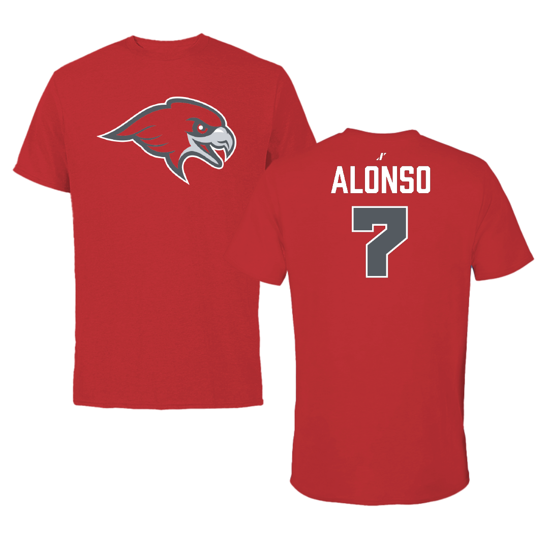 Montclair State University Softball Red Tee - #7 Sophia Alonso