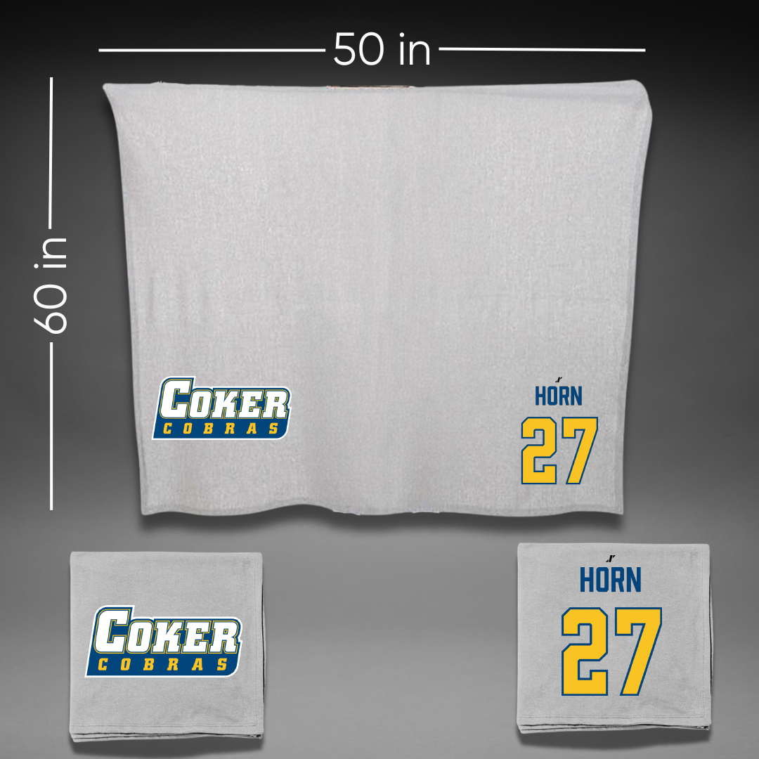 Coker University Soccer Gray Blanket - #27 Owen Horn