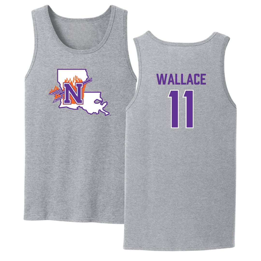 Northwestern State University Football Sport Gray Tank Top - #11 Dane Wallace