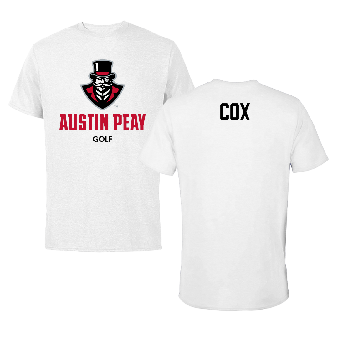 Austin Peay State University Golf (M) White Performance Tee - Grady Cox