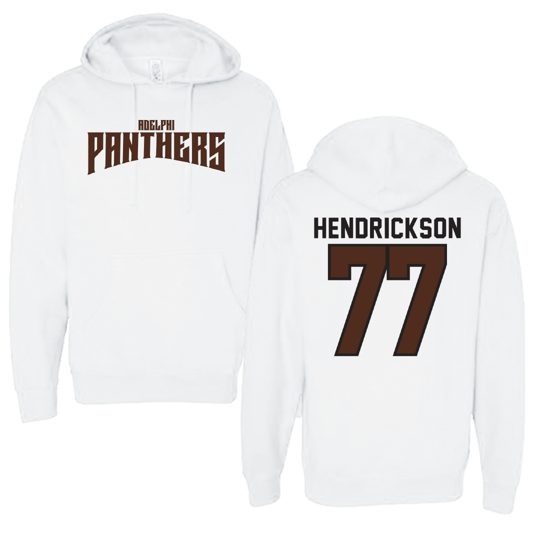 Adelphi University Lacrosse White Classic Hoodie - #77 Michael Hendrickson