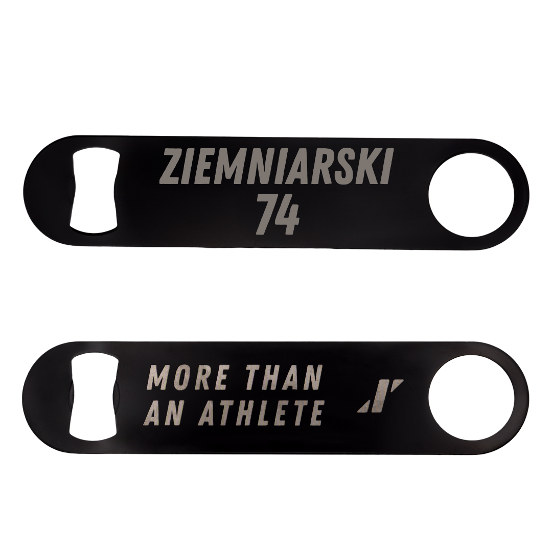Winona State University Football Black Bottle Opener - #74 Jake Ziemniarski