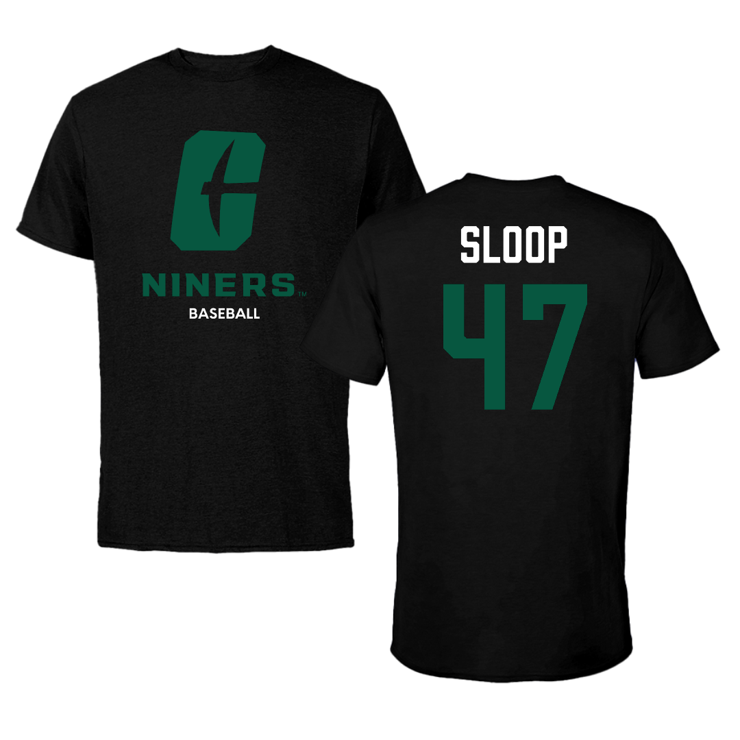 The University of North Carolina at Charlotte Baseball Black Performance Tee - #47 Hunter Sloop