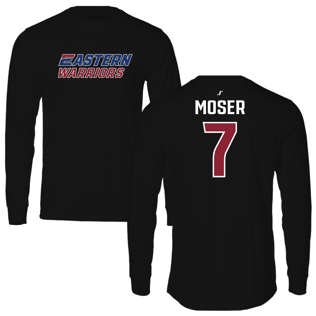 Eastern Connecticut State University Baseball Black Performance Long Sleeve - #7 Ian Moser