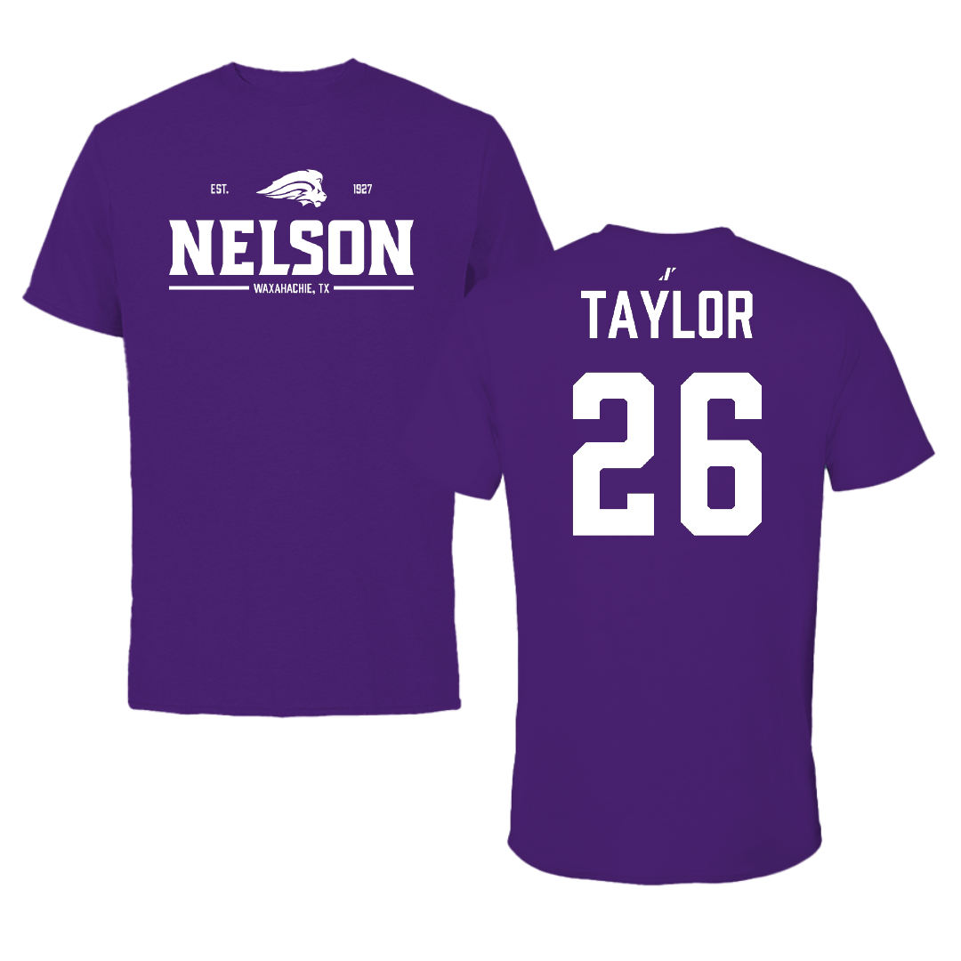 Nelson University Baseball Purple General Performance Tee - #26 Cy Taylor