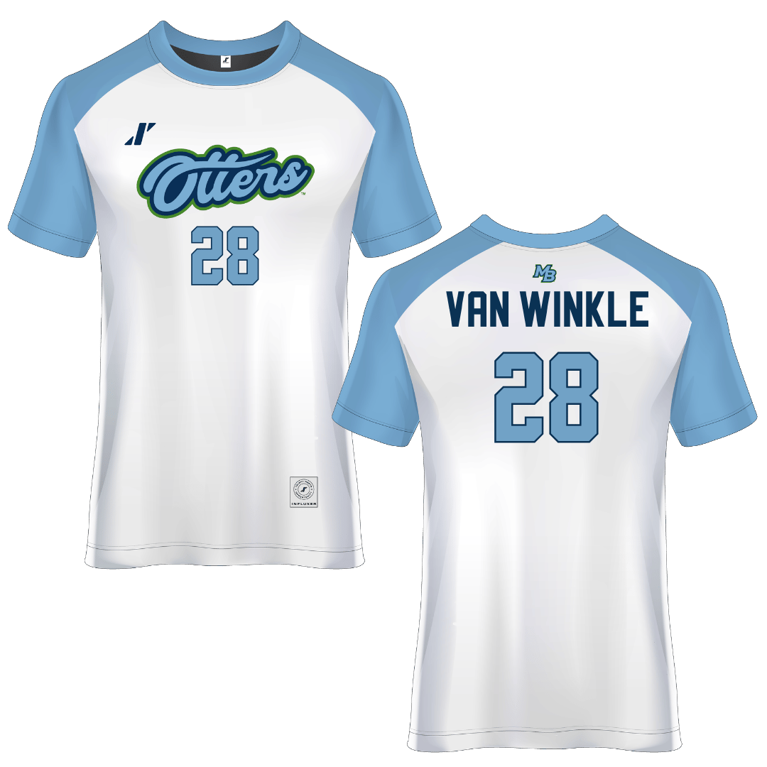 Cal State Monterey Bay White Soccer Jersey - #28 Chloe Van Winkle