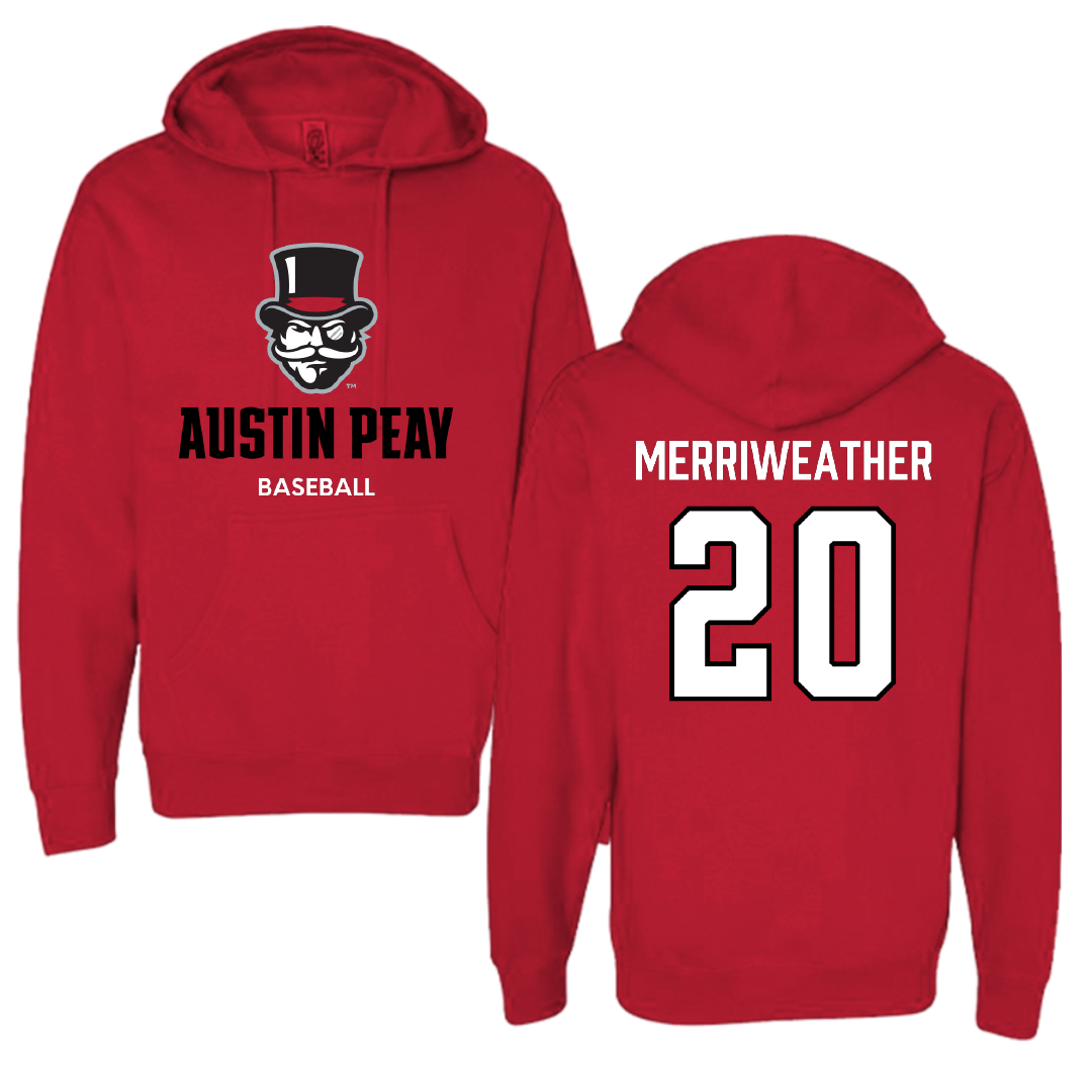 Austin Peay State University Baseball Red Hoodie - #20 DJ Merriweather