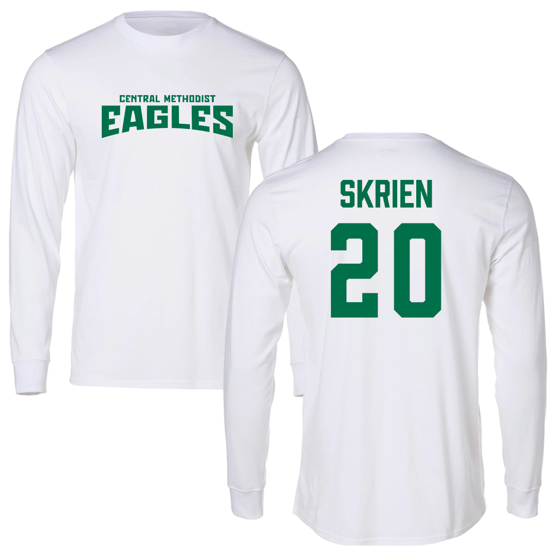 Central Methodist University Basketball (M) White Classic Performance Long Sleeve - #20 Sam Skrien