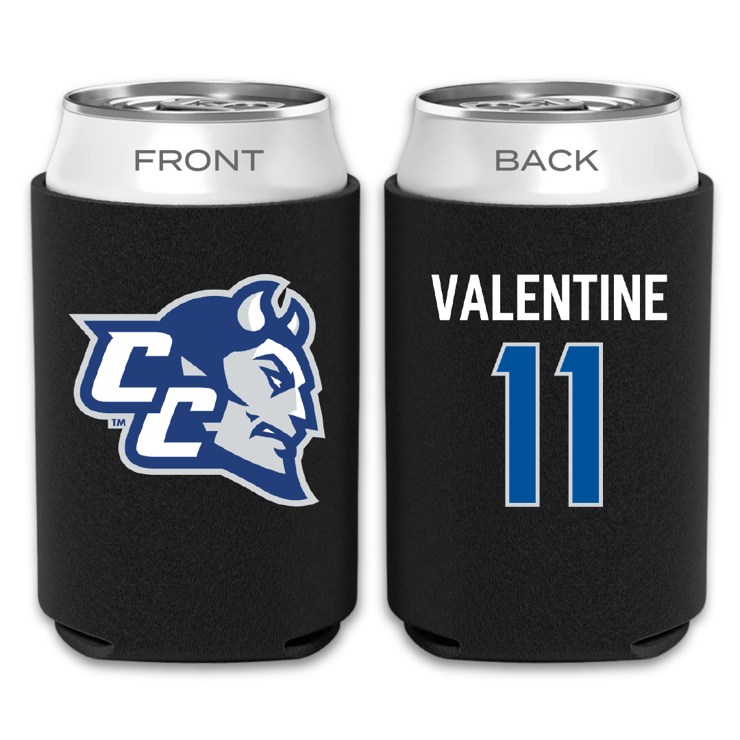 Central Connecticut State University Baseball Black Can Cooler - #11 Donte Valentine