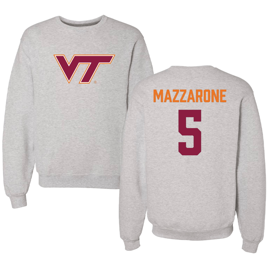 Virginia Tech Softball Gray Crewneck - #5 Emma Mazzarone