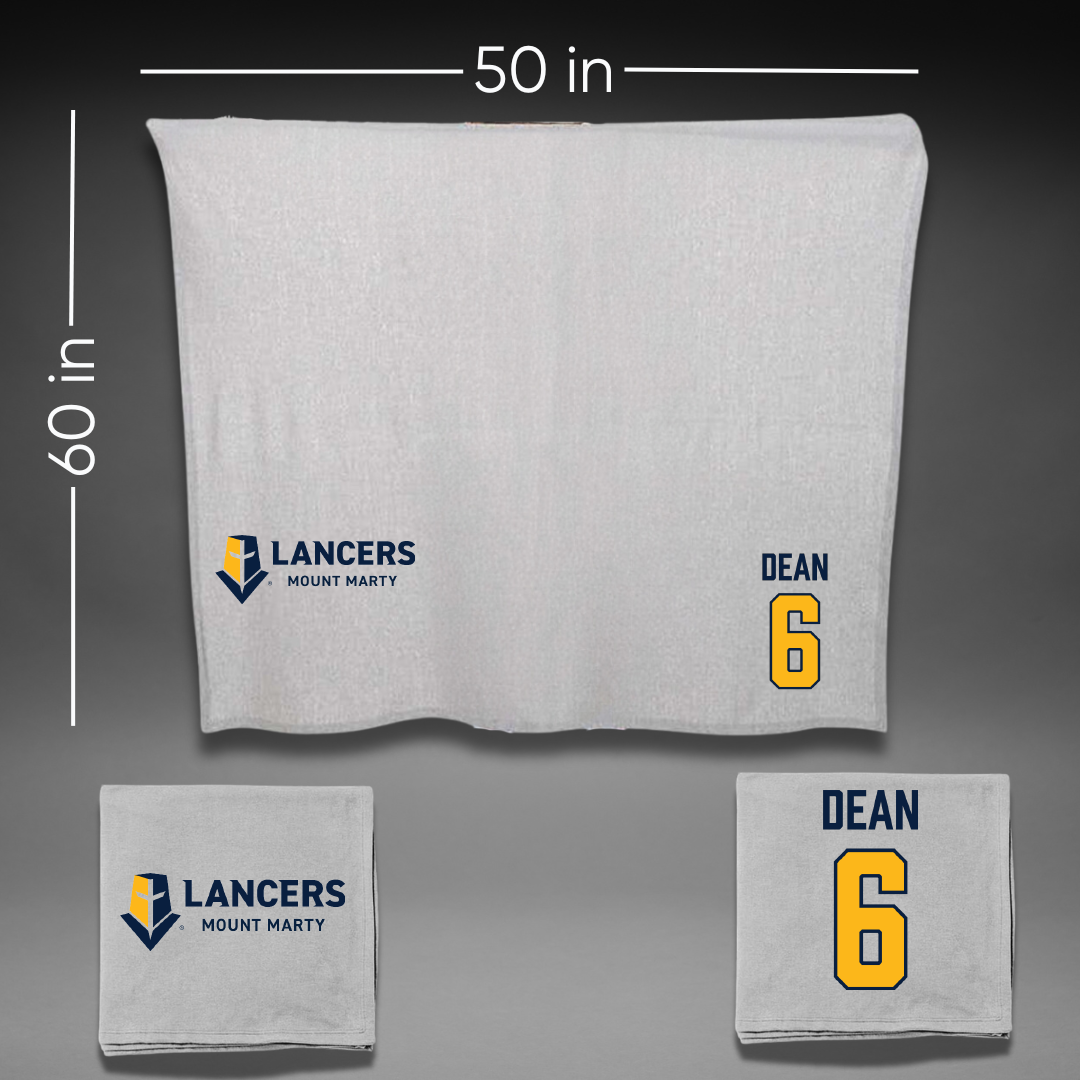 Mount Marty University Football Gray Blanket - #6 Nate Dean