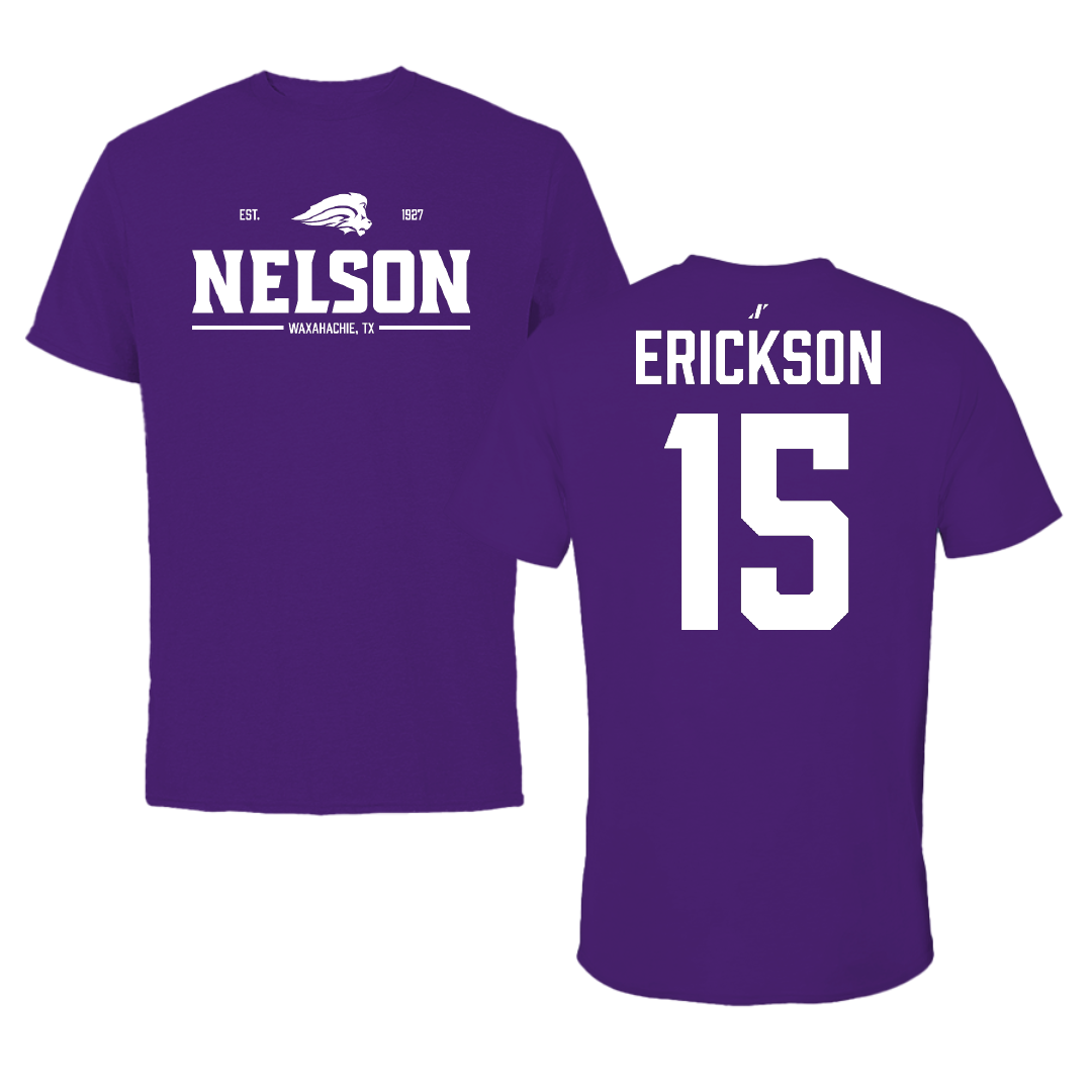 Nelson University Basketball Purple General Tee - #15 Landree Erickson