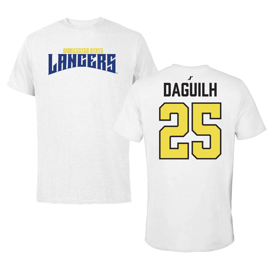 Worcester State University Basketball White Classic Tee - #25 Ayme Daguilh