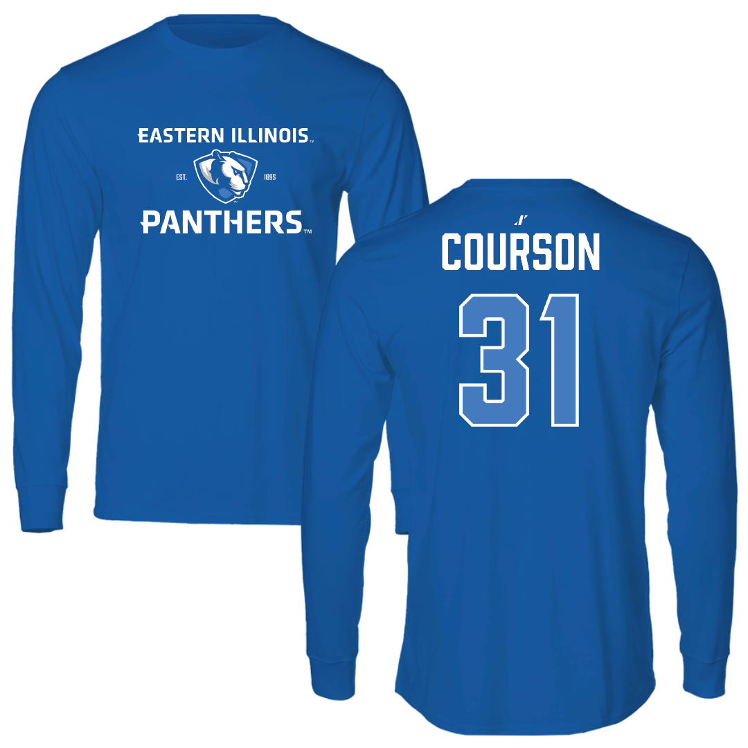 Eastern Illinois University Baseball Blue General Performance Long Sleeve - #31 Zach Courson