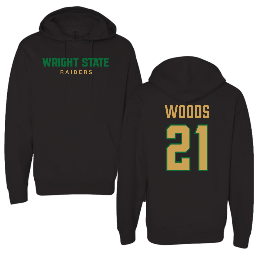Wright State University Basketball (M) Black Hoodie - #21 Logan Woods