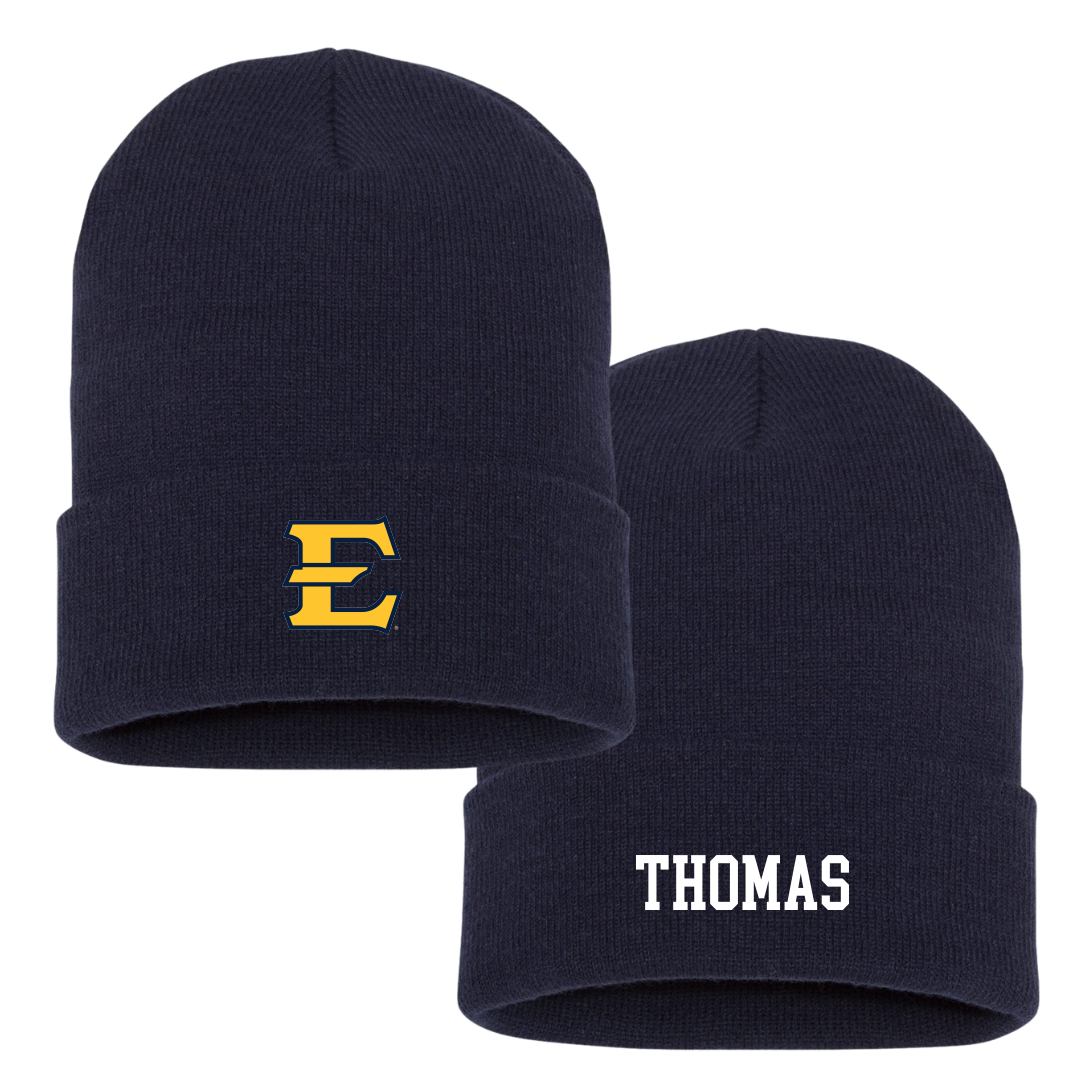 East Tennessee State University Football Navy Beanie - #49 Isaiah Thomas