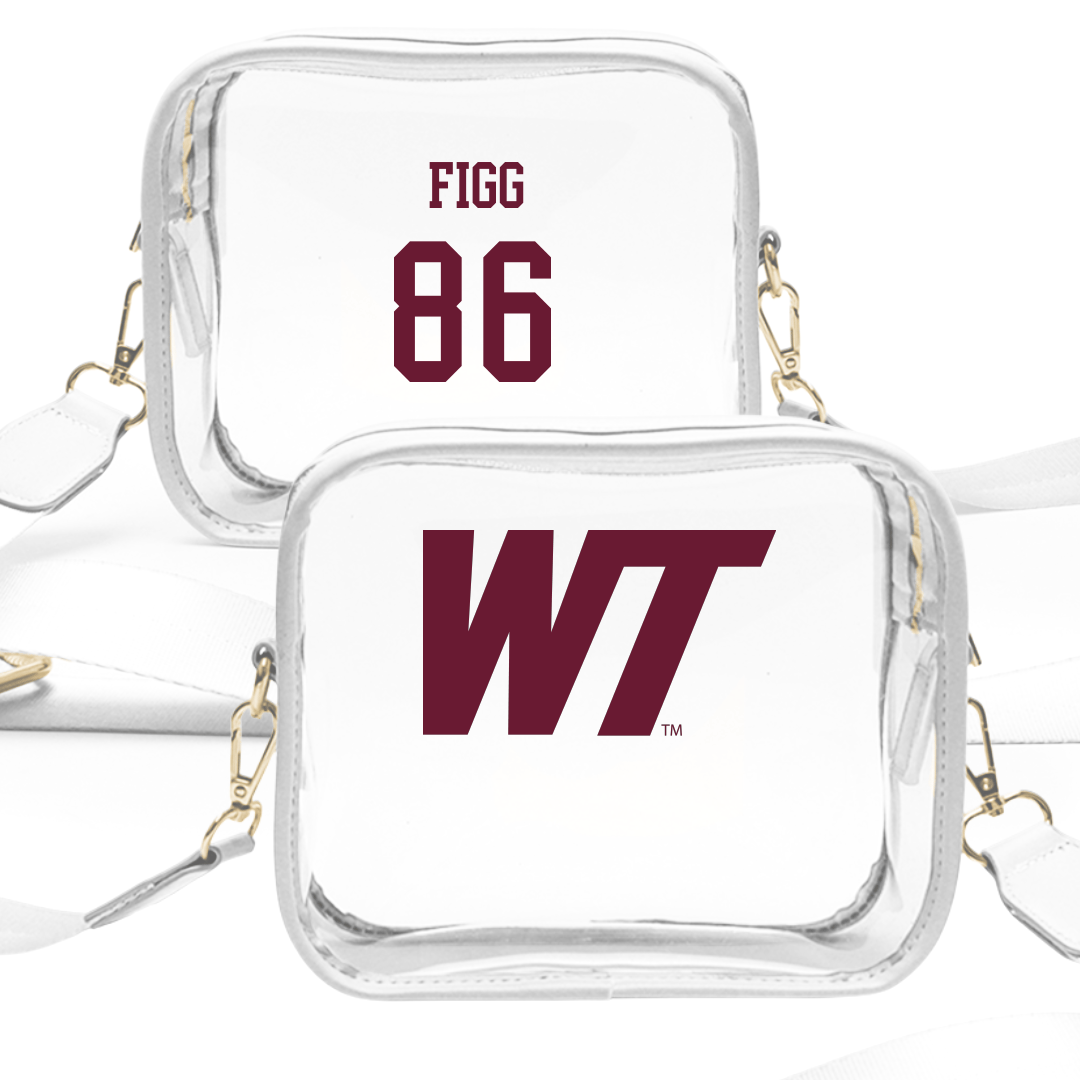 West Texas A&M University Football White Clear Stadium Bag - #86 Cade Figg